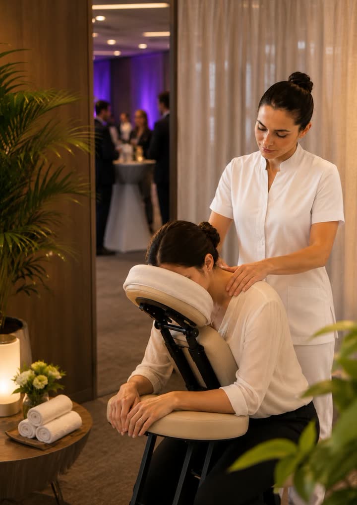 Massagem relaxante em cadeira